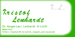 kristof lenhardt business card
